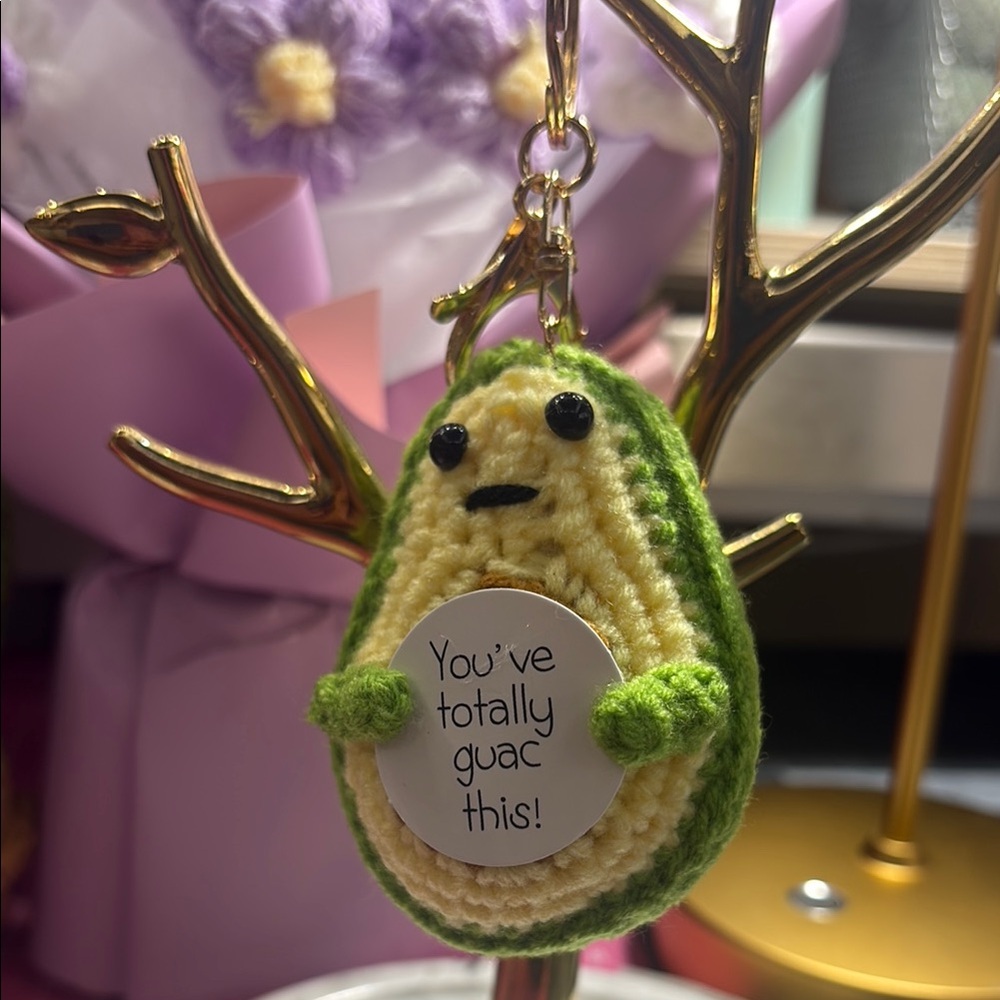 Crochet Avocado Keychain